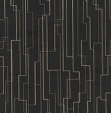 Ronald Redding Inlay Line Black Black Wallpaper