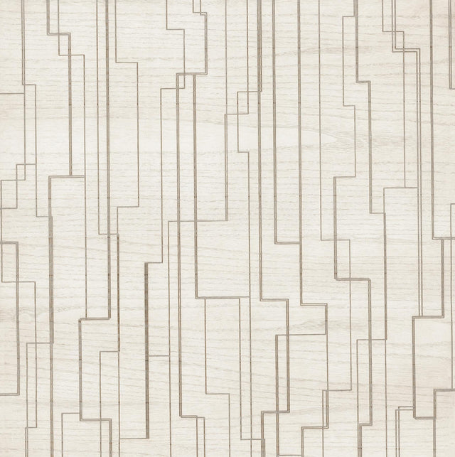 Ronald Redding Inlay Line White White Wallpaper
