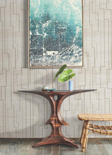 Ronald Redding Inlay Line White White Wallpaper