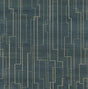 Ronald Redding Inlay Line Peacock Blue Wallpaper