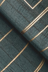 Ronald Redding Inlay Line Peacock Blue Wallpaper