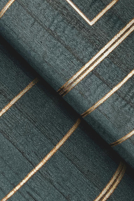 Ronald Redding Inlay Line Peacock Blue Wallpaper