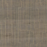 Ronald Redding Inlay Line Mink Brown Wallpaper