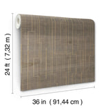 Ronald Redding Inlay Line Mink Brown Wallpaper