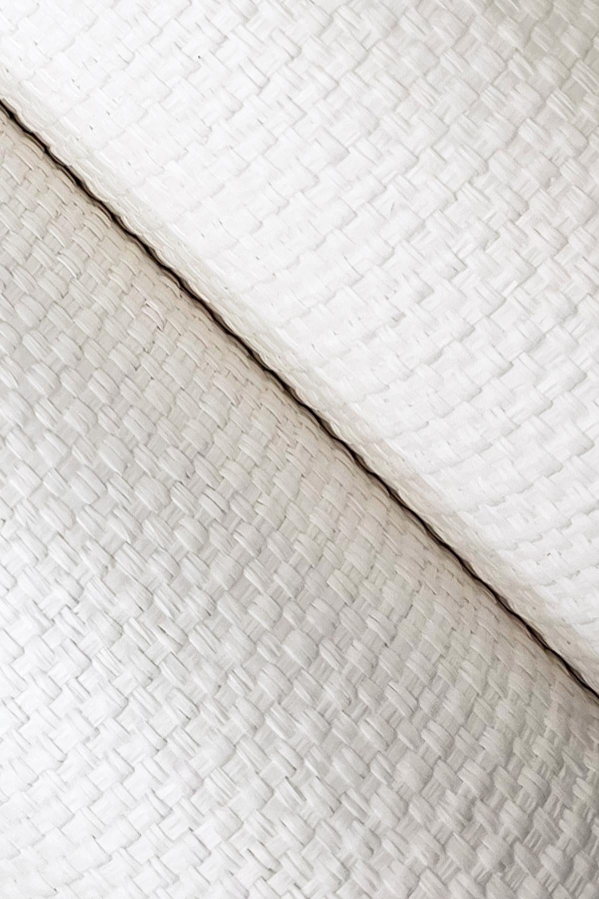 Ronald Redding Wicker Work White White Wallpaper