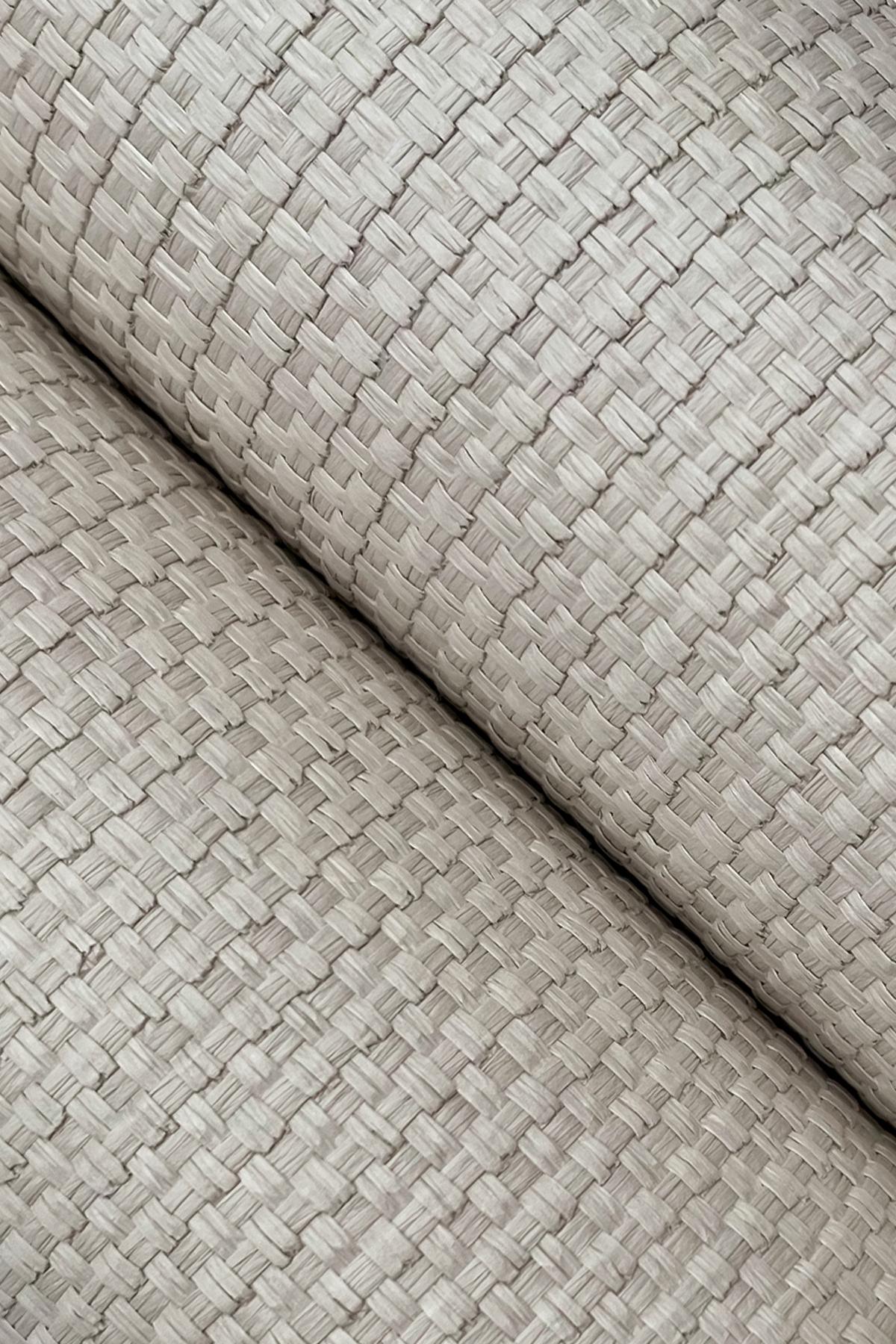 Ronald Redding Wicker Work Taupe Brown Wallpaper