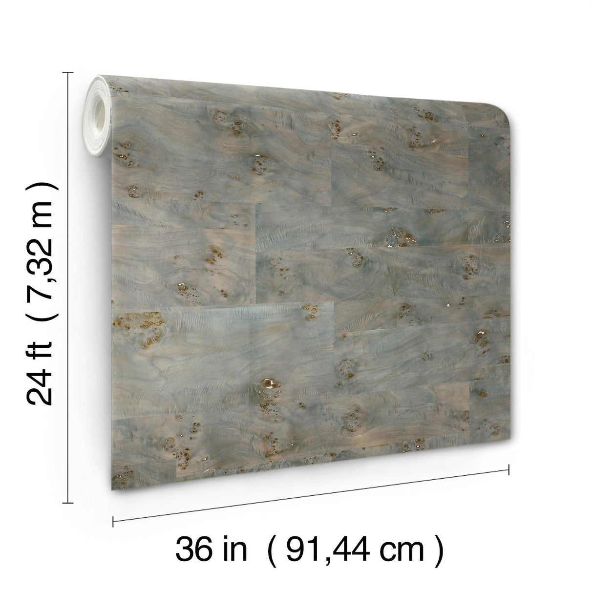 Ronald Redding Burlwood Smoke Grey Wallpaper