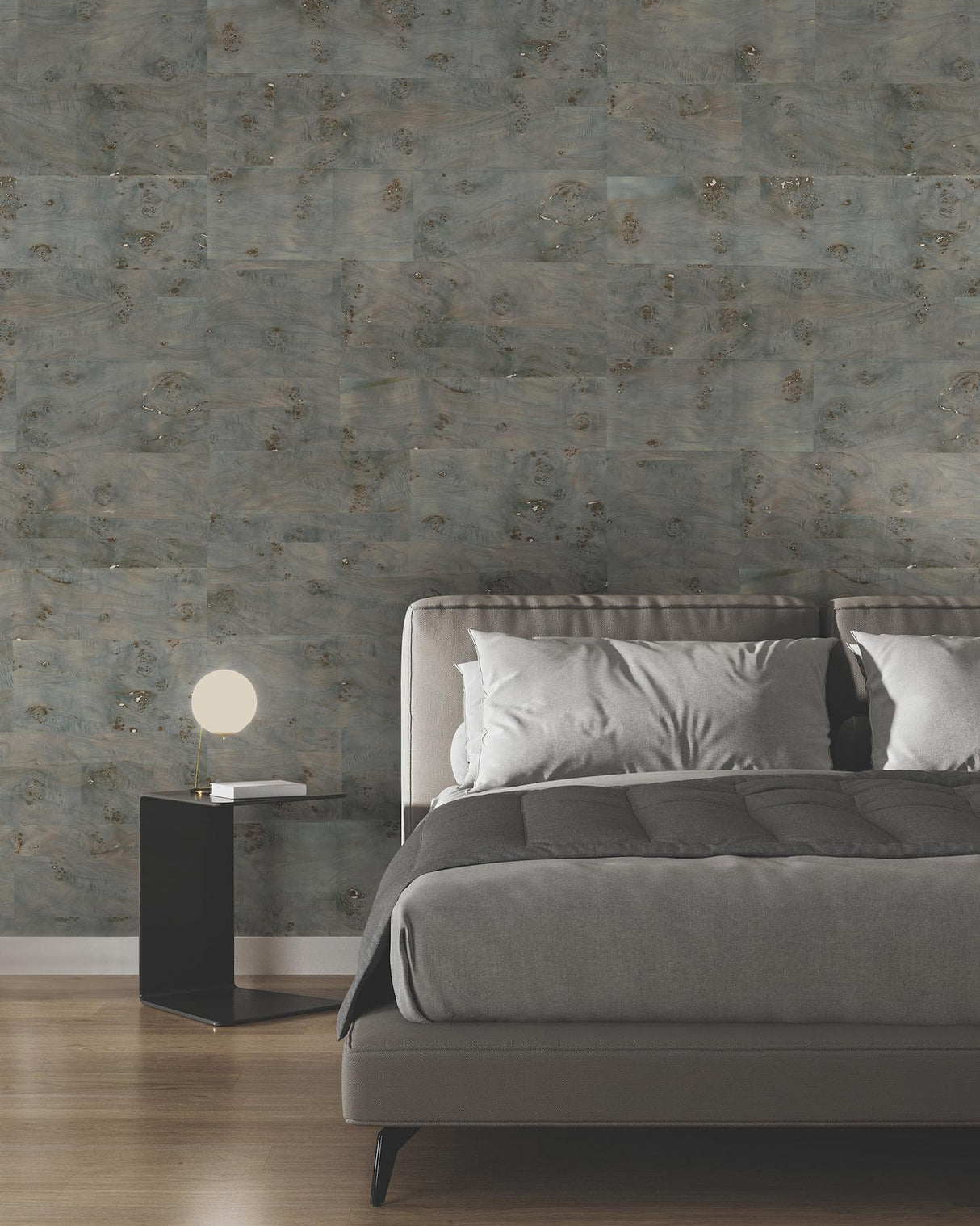 Ronald Redding Burlwood Smoke Grey Wallpaper