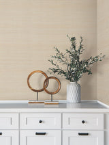 Ronald Redding Modern Abaca Dune Beige Wallpaper
