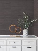 Ronald Redding Modern Abaca Black Black Wallpaper