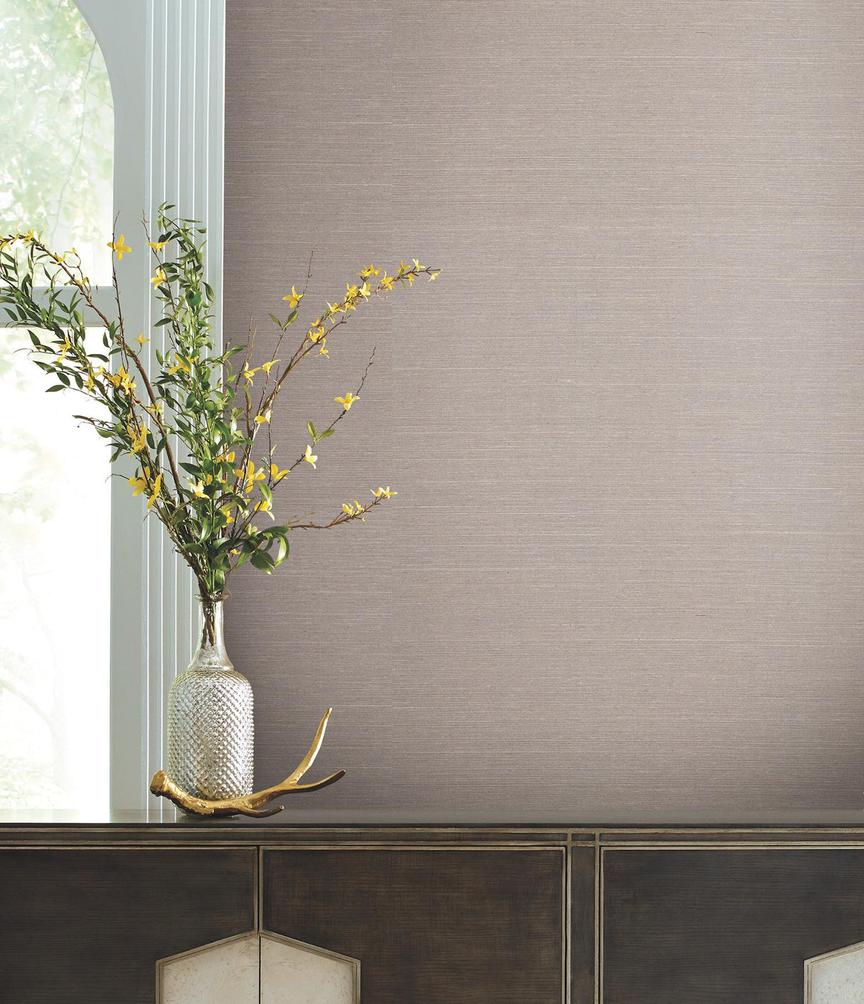 Ronald Redding Delicate Abaca Slate Grey Wallpaper