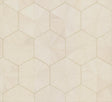 Ronald Redding Hexagram Wood Veneer Ivory Ivory Wallpaper