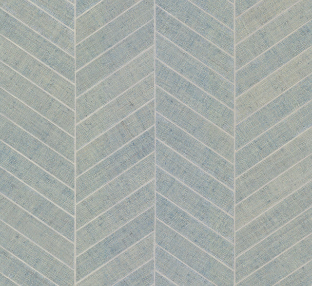 Ronald Redding Atelier Herringbone Lagoon Grey Wallpaper