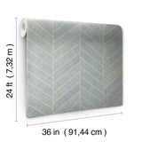 Ronald Redding Atelier Herringbone Lagoon Grey Wallpaper
