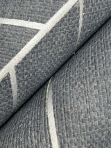 Ronald Redding Atelier Herringbone Steel Blue Blue Wallpaper