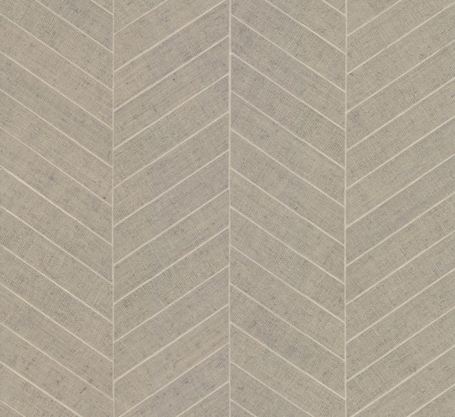 Ronald Redding Atelier Herringbone Linen Brown Wallpaper