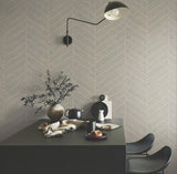 Ronald Redding Atelier Herringbone Linen Brown Wallpaper
