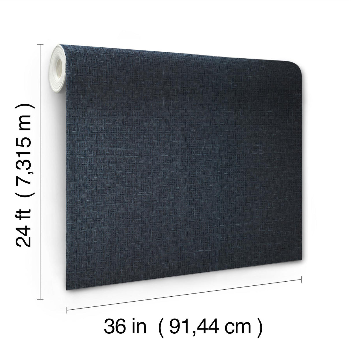 Ronald Redding Tatami Weave Navy Blue Wallpaper