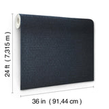Ronald Redding Tatami Weave Navy Blue Wallpaper
