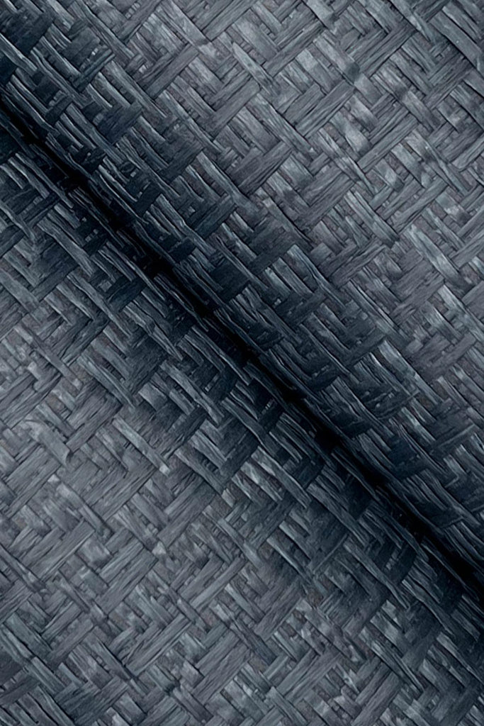 Ronald Redding Tatami Weave Navy Blue Wallpaper
