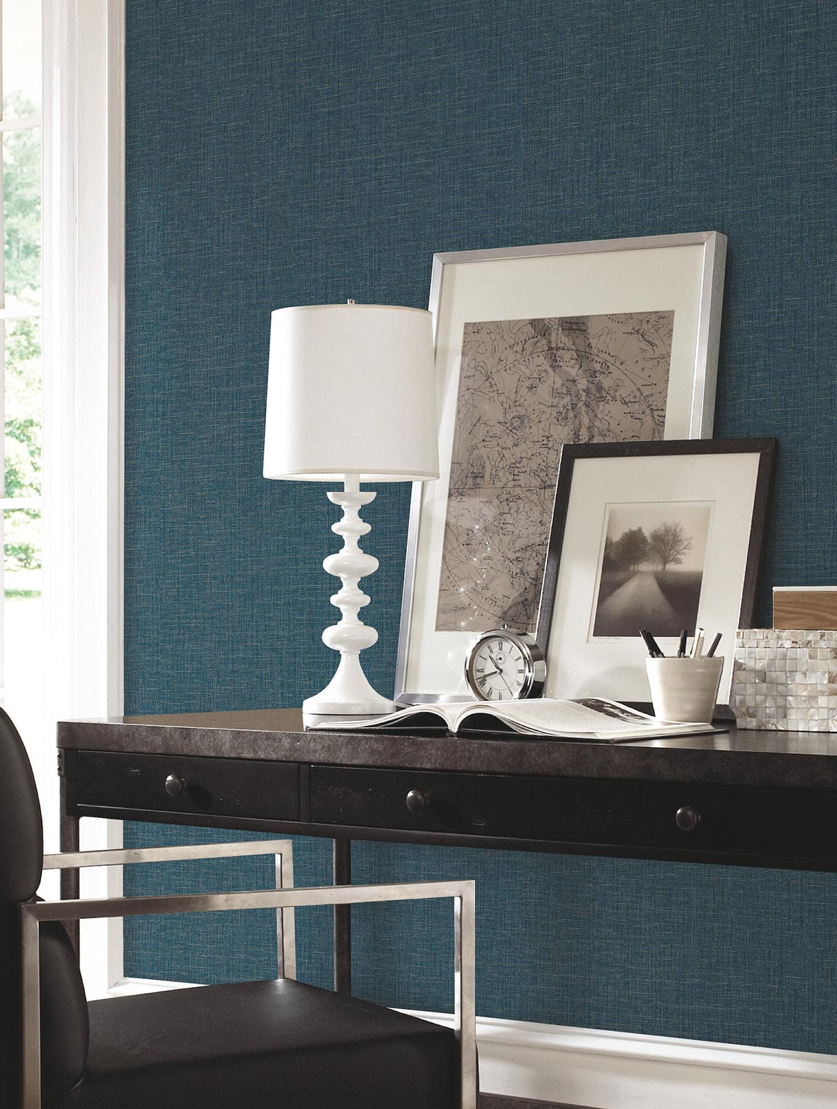York Wallcoverings Berwick Indigo Blue Wallpaper