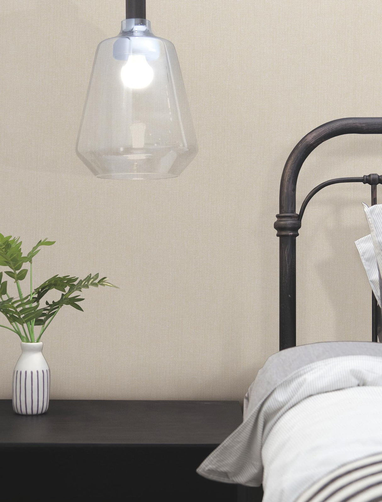 York Wallcoverings Purl One Cream Cream Wallpaper