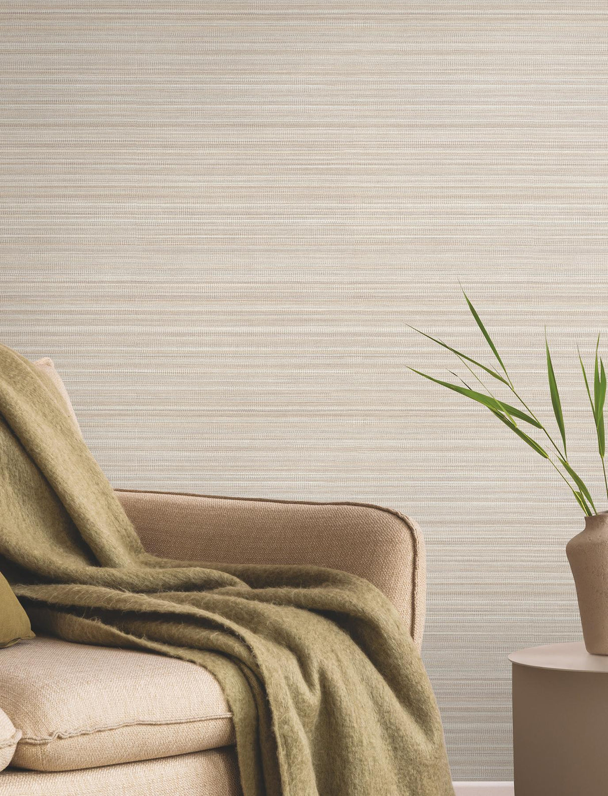 York Wallcoverings Allineate Seashell Beige Wallpaper