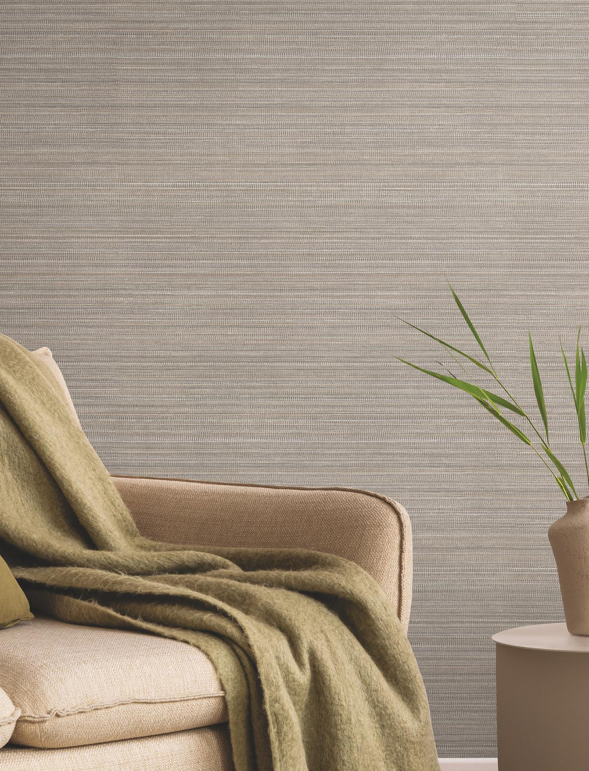 York Wallcoverings Allineate Haze Brown Wallpaper