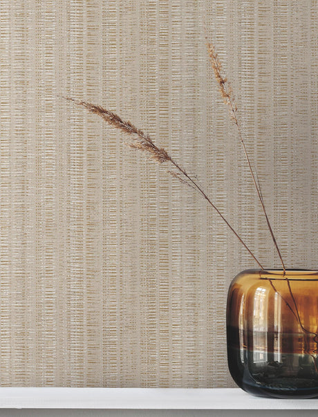 York Wallcoverings Stratford Linen Brown Wallpaper