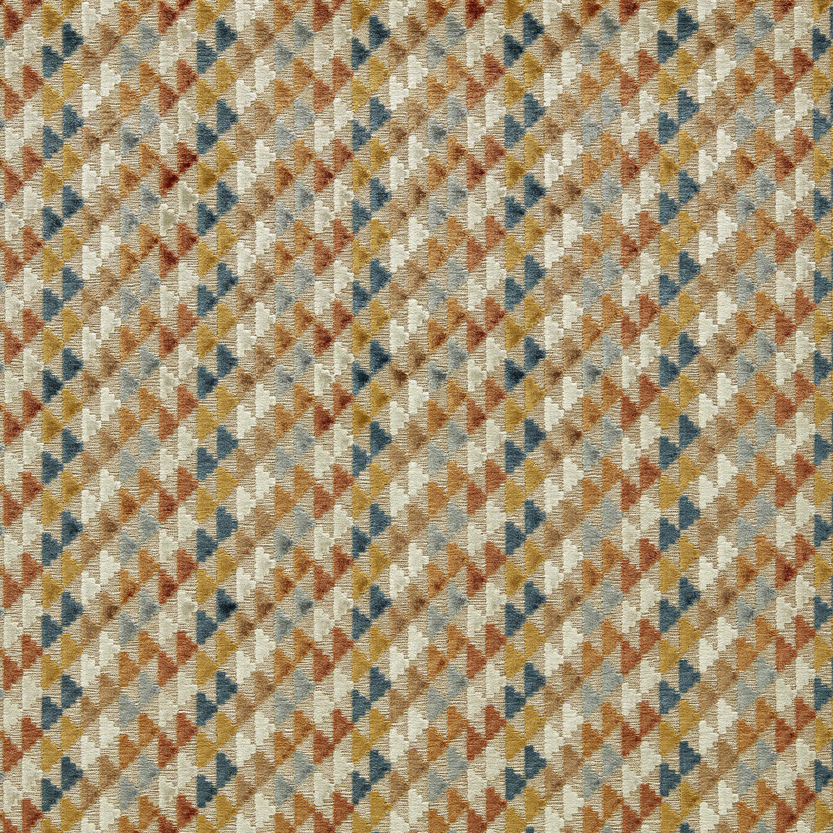 Harlequin Tiger/Taupe/French Blue REFLECT VELVETS Fabric