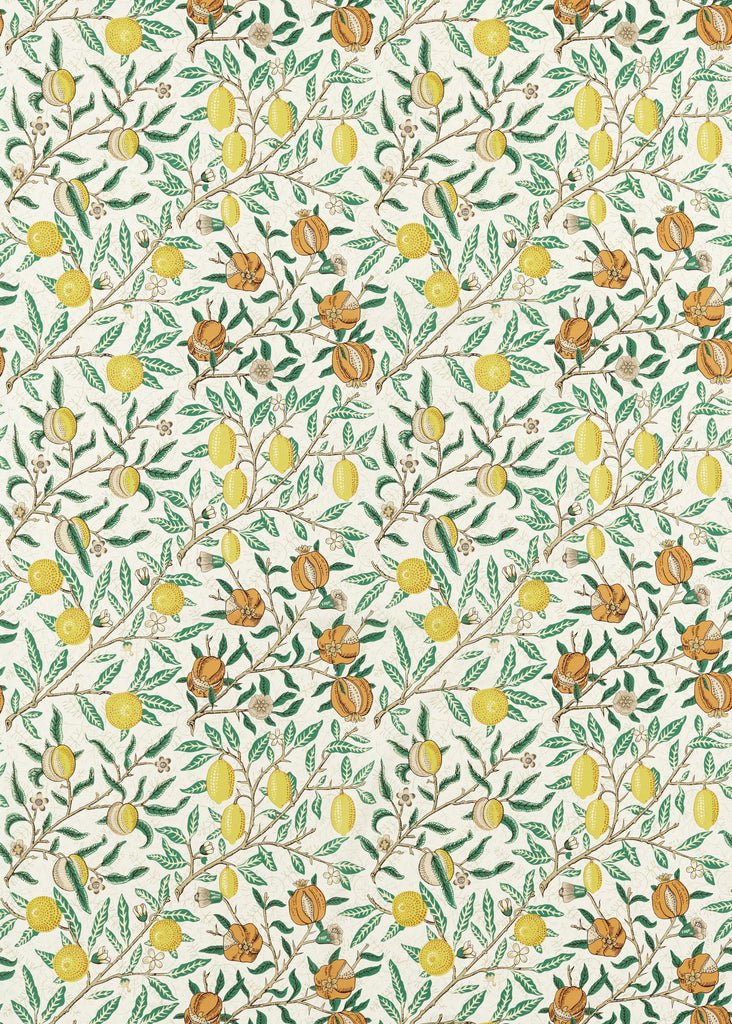 Morris & Co Sap Green/Tangerine Bedford Park Fabrics Fabric