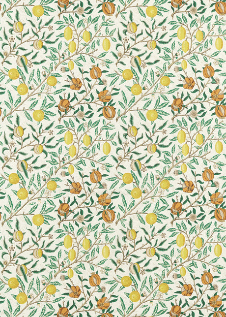 Morris & Co Sap Green/Tangerine Bedford Park Fabrics Fabric