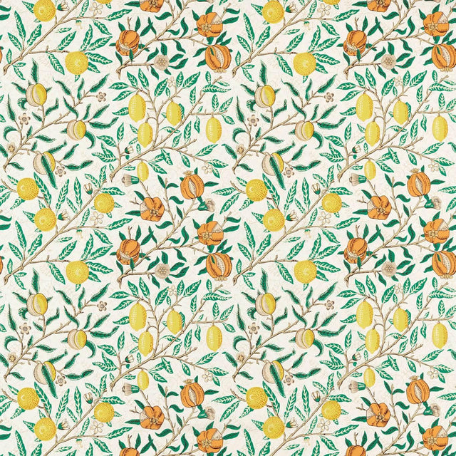 Morris & Co Fruit Sap Green/Tangerine Fabric