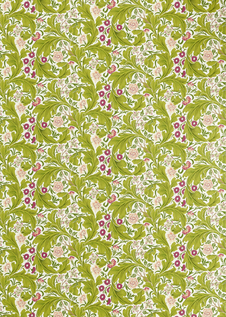 Morris & Co Sour Green/Plum Bedford Park Fabrics Fabric
