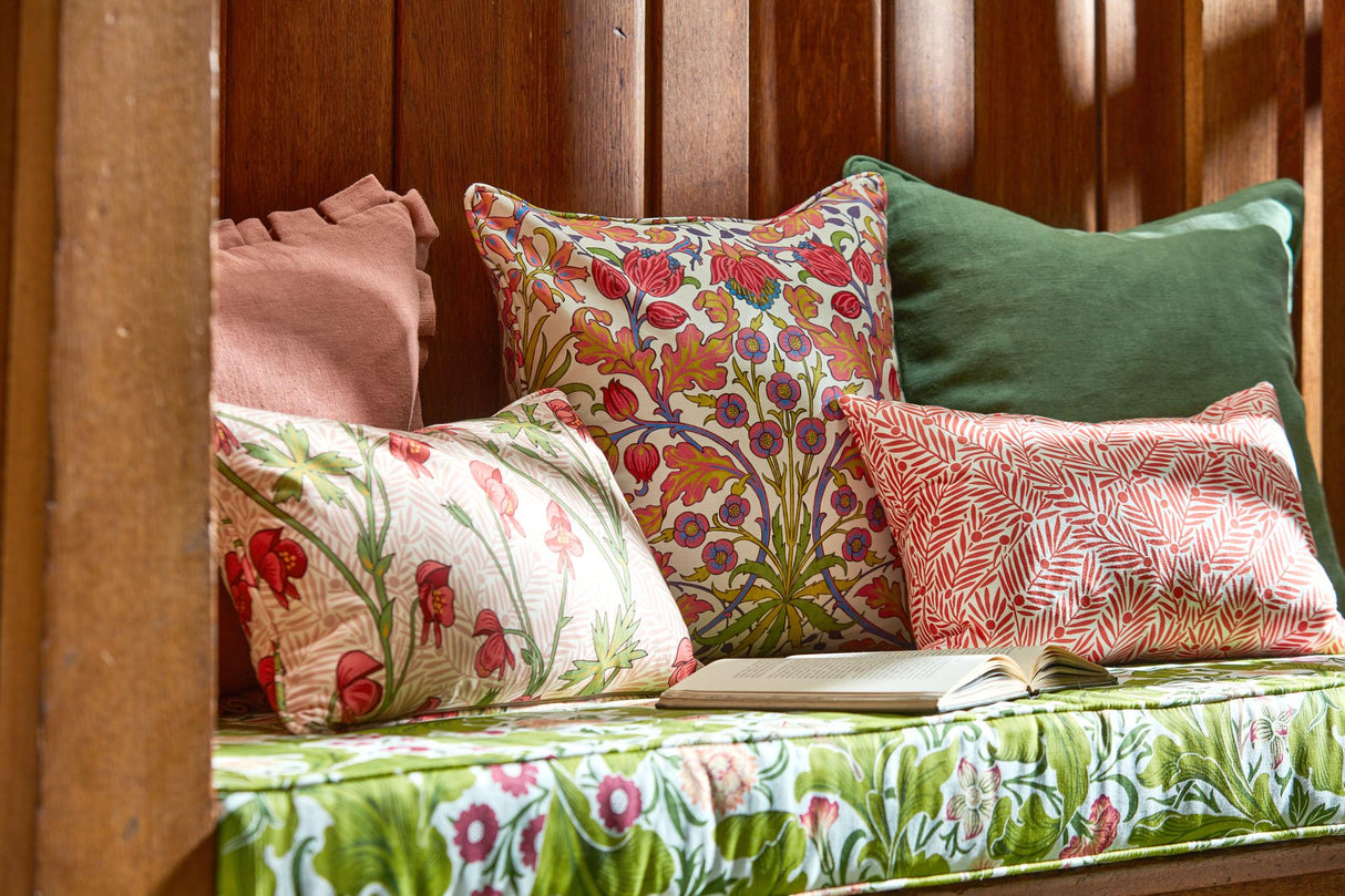 Morris & Co Sour Green/Plum Bedford Park Fabrics Fabric