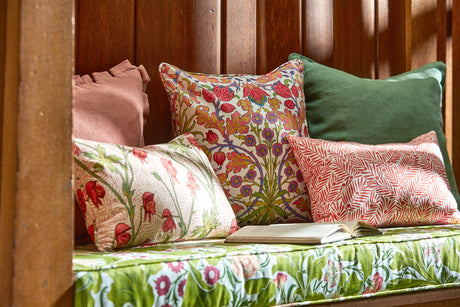 Morris & Co Sour Green/Plum Bedford Park Fabrics Fabric