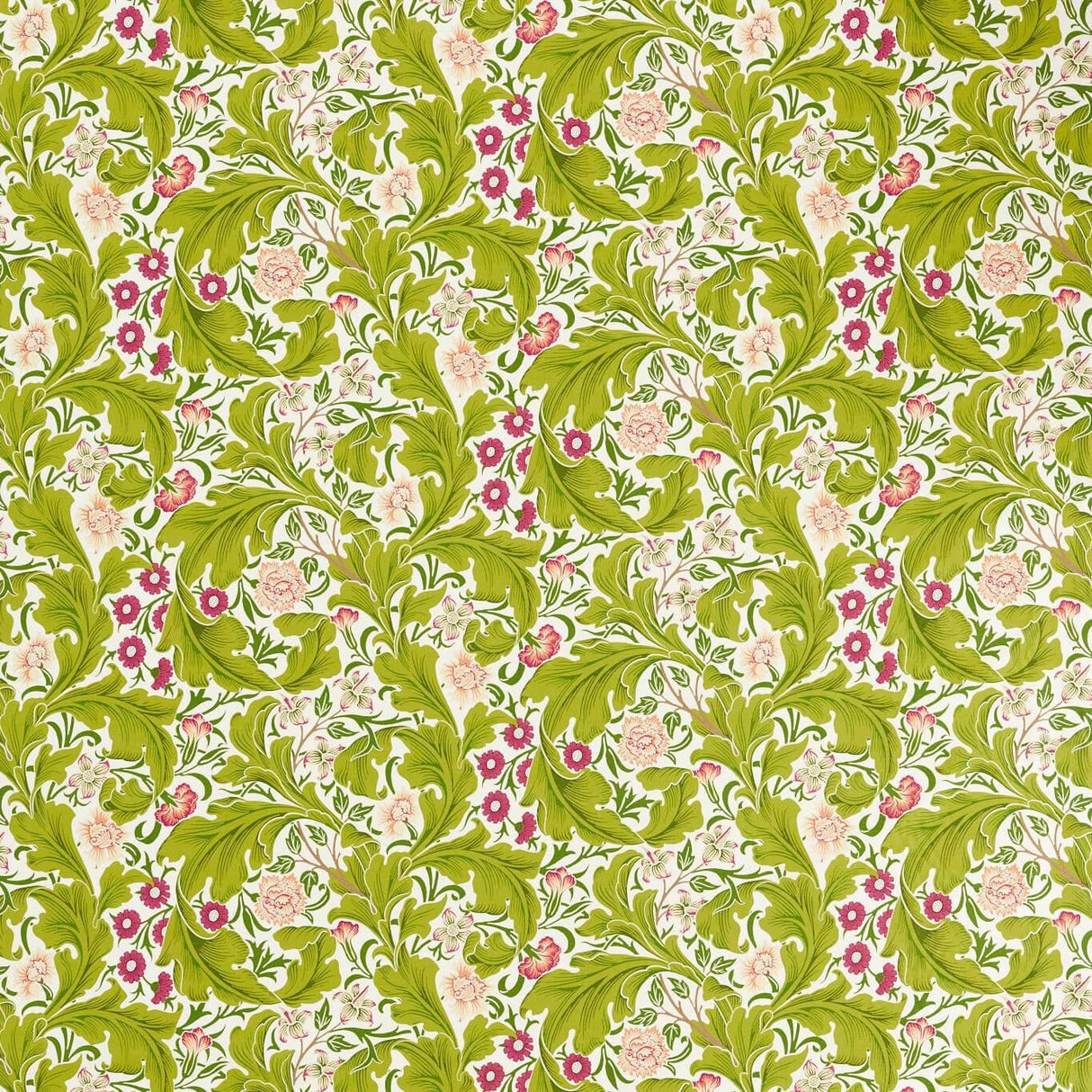 Morris & Co Leicester Sour Green/Plum Fabric