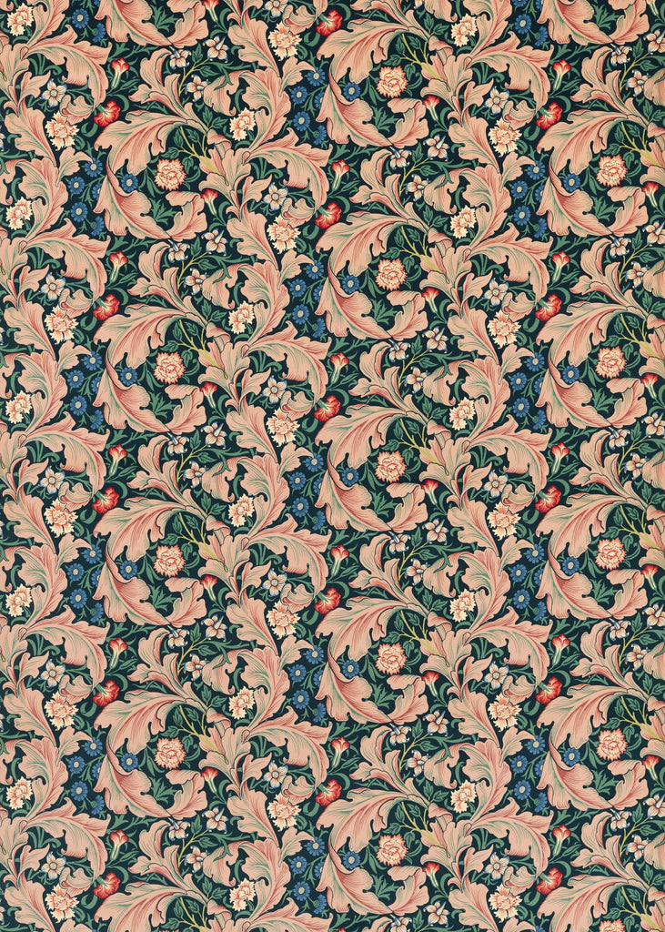 Morris & Co Cosmo Pink/Indigo Bedford Park Fabrics Fabric