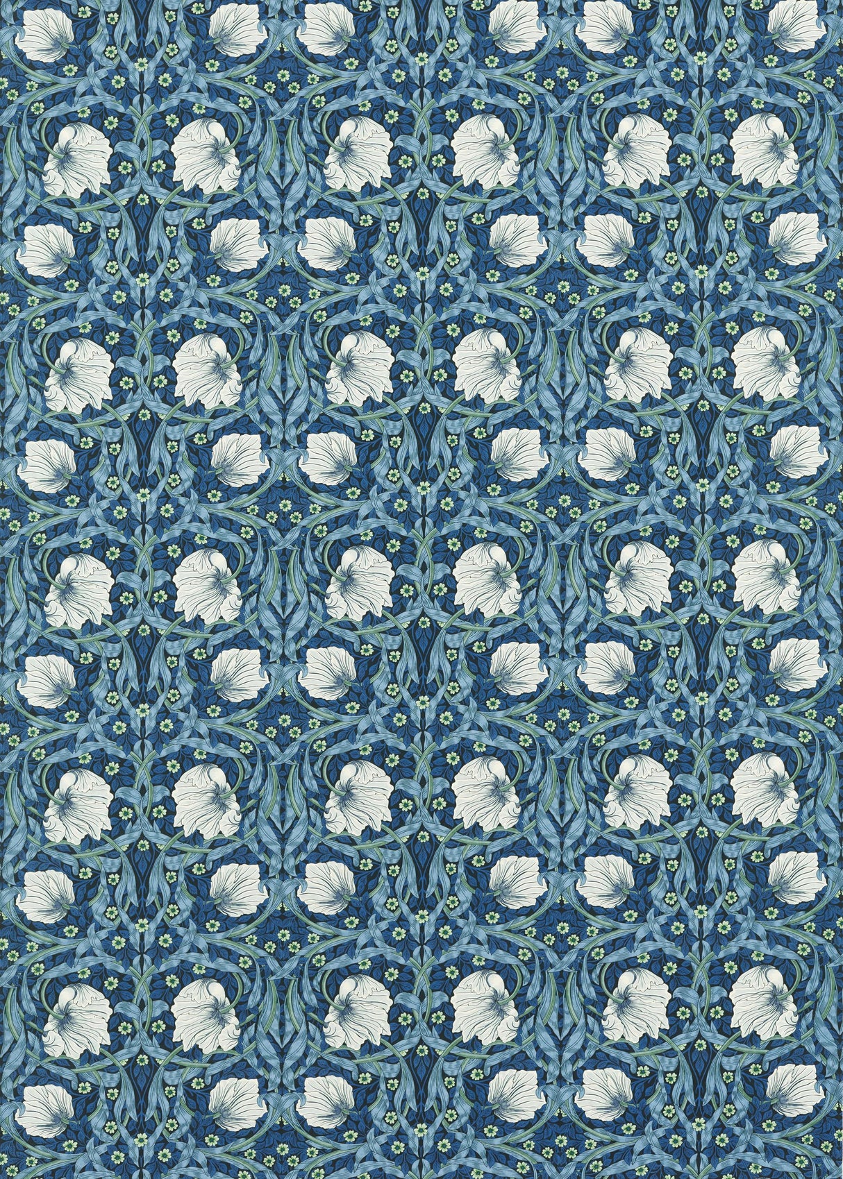 Morris & Co Midnight/Opal Bedford Park Fabrics Fabric