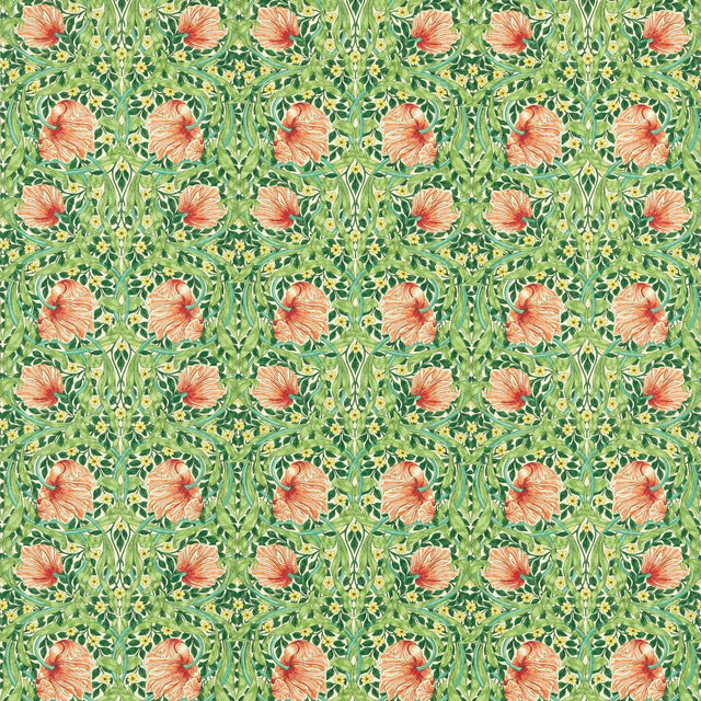 Morris & Co Pimpernel Shamrock/Watermelon Fabric