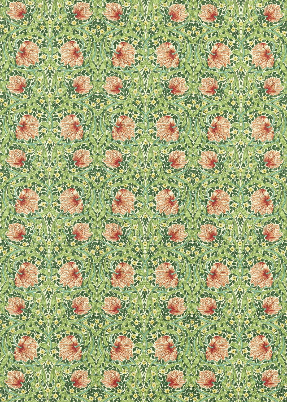 Morris & Co Shamrock/Watermelon Bedford Park Fabrics Fabric
