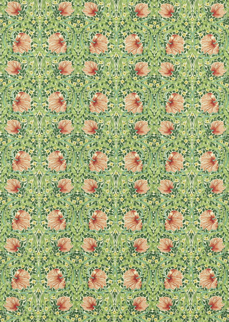 Morris & Co Shamrock/Watermelon Bedford Park Fabrics Fabric