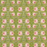 Morris & Co Pimpernel Sap Green/Strawberry Fabric