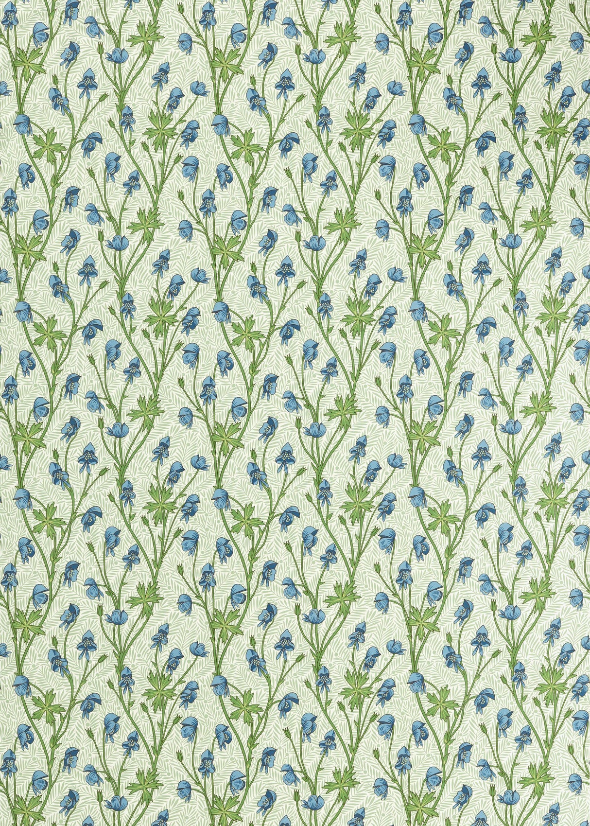 Morris & Co Cobalt/Goblin Green Bedford Park Fabrics Fabric