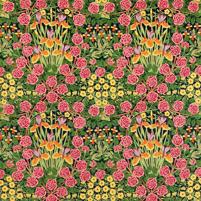 Morris & Co Campanula Sunburst/Ebony Fabric