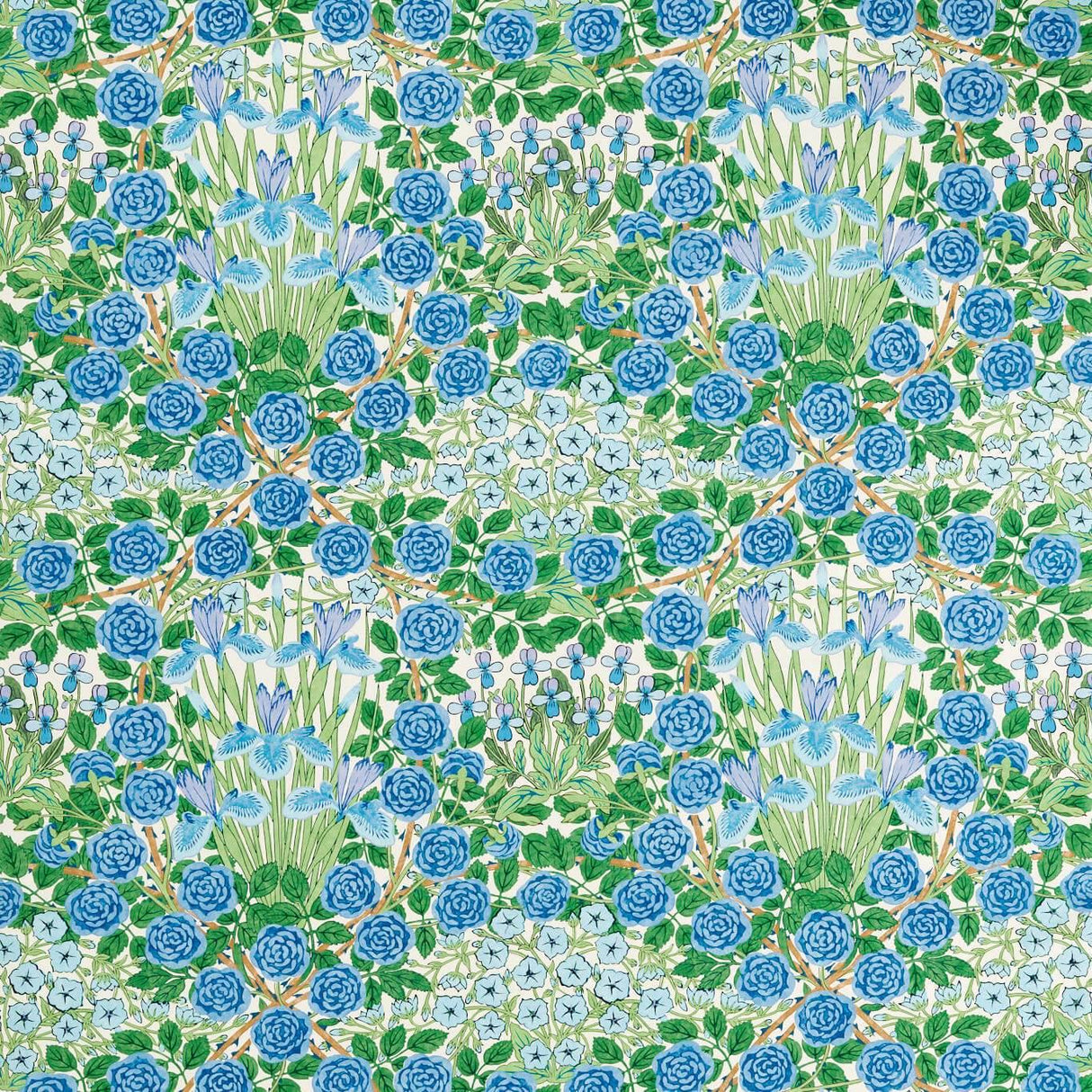 Morris & Co Campanula Peacock/Opal Fabric