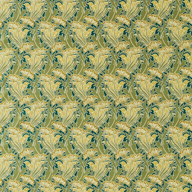 Morris & Co Laceflower Pistachio/Lichen Fabric