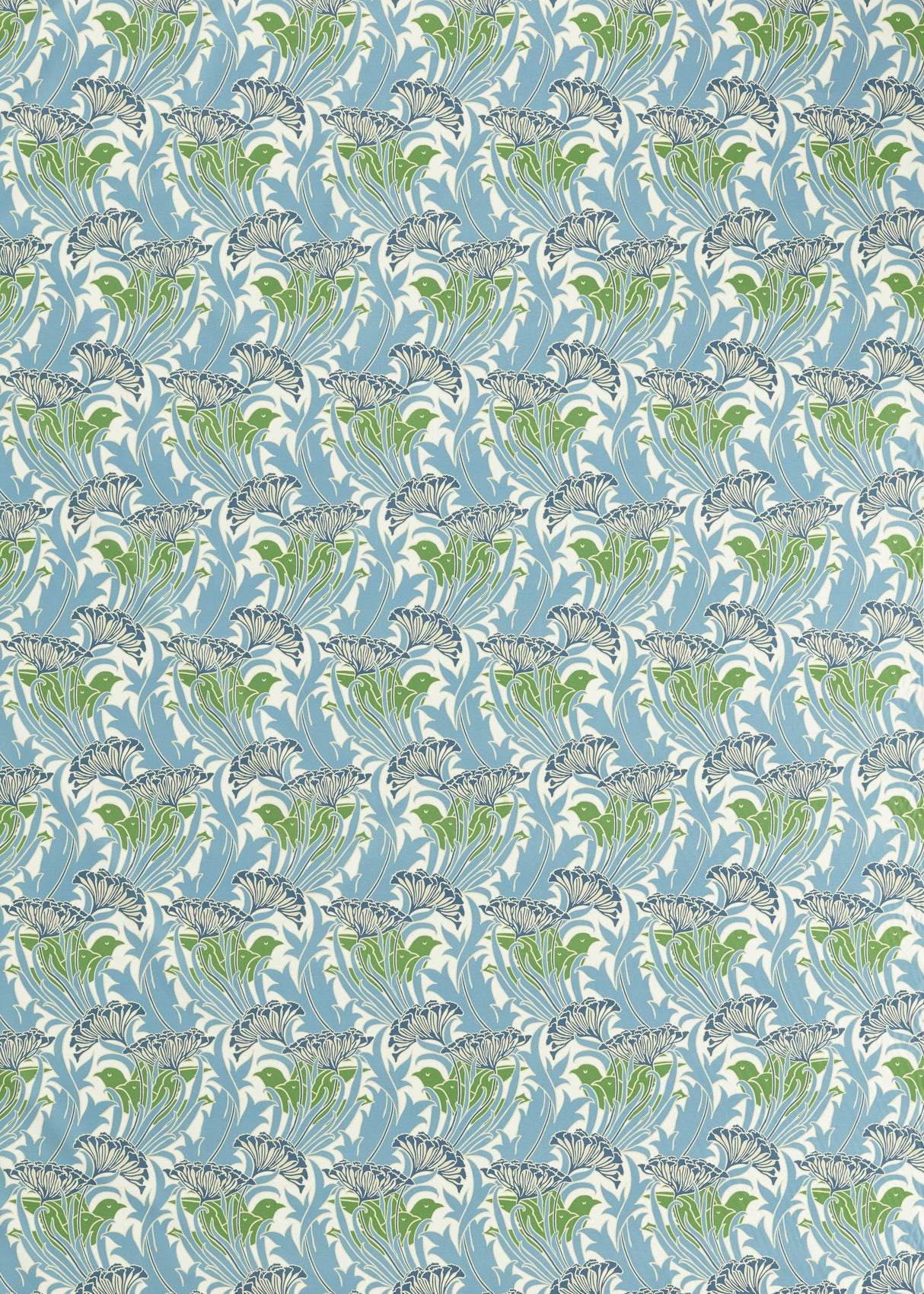 Morris & Co Garden Green/Lagoon Bedford Park Fabrics Fabric