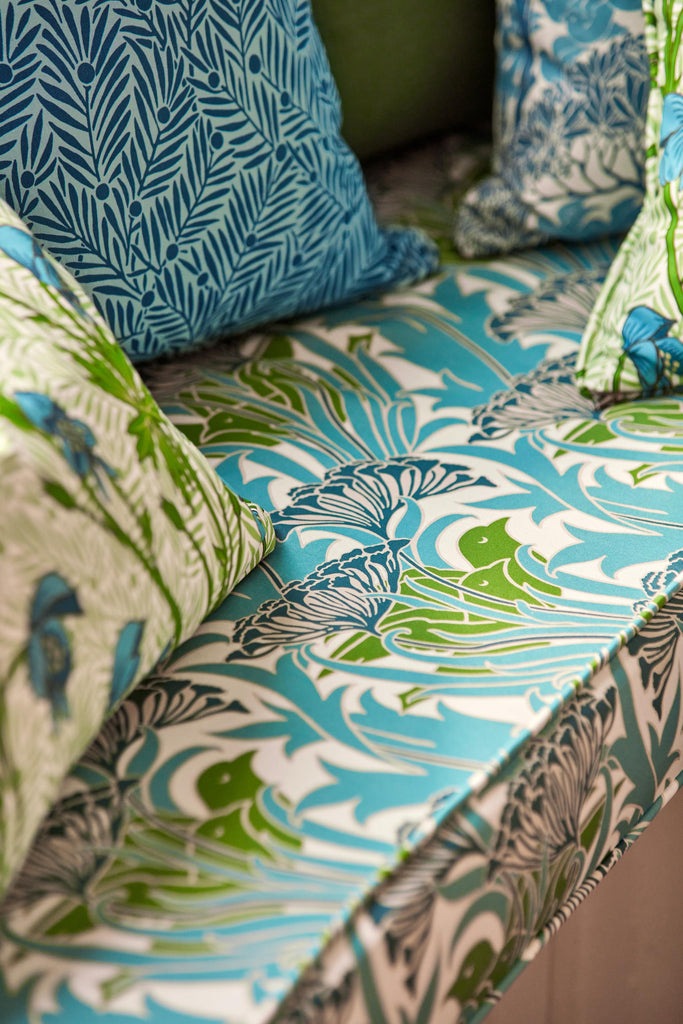 Morris & Co Garden Green/Lagoon Bedford Park Fabrics Fabric