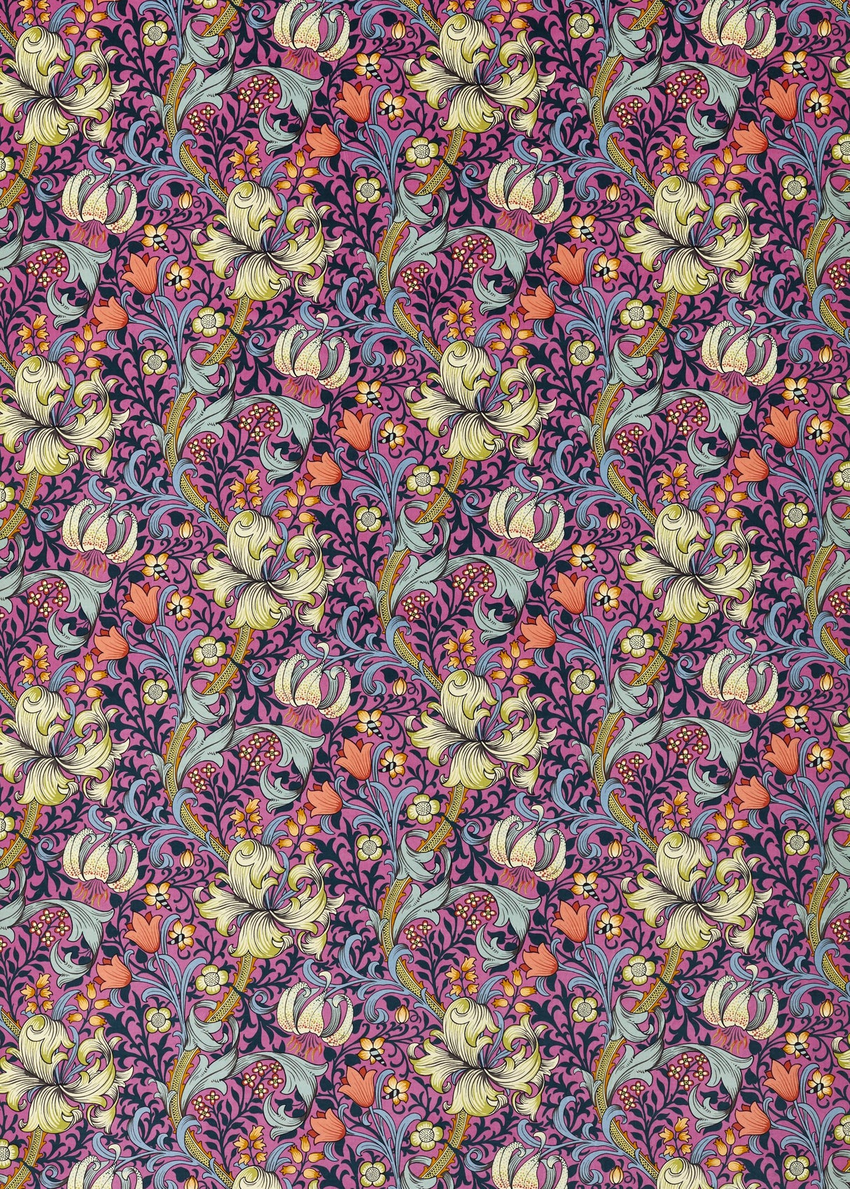 Morris & Co Seratonin Pink Bedford Park Fabrics Fabric